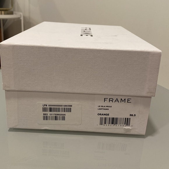 NIB Frame Demin La Isla Orange Suede Mule - EU 38 1/2 (US 8) - Picture 11 of 16